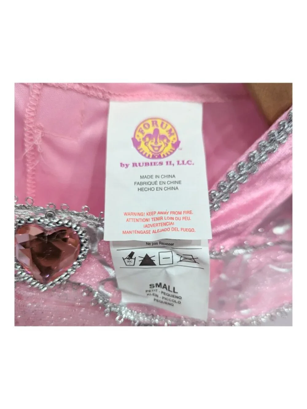 Rubie's Forum Pink Princess Costume Girls S 5-7 Tiara Gloves NWT